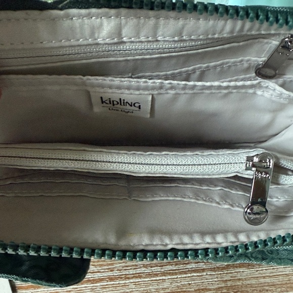 Kipling Crossbody Dark Green Floral Wallet - Picture 7 of 8